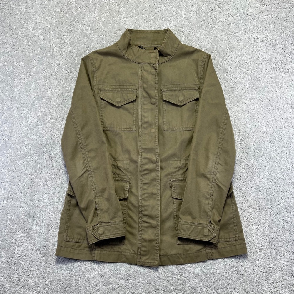 Banana Republic Jacket‎ Womens Small Petite Green Cotton Military Utility Field